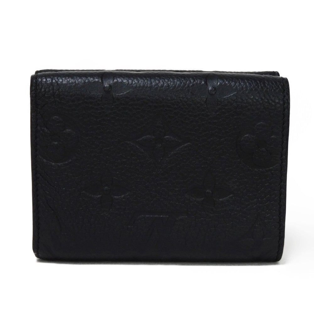 LOUIS VUITTON Tri-fold wallet M82133 Implant leather (monogram embossed) Noir LV logo embossed RFID IC chip Monogram Unplant Portefeuille Celeste unisex(Unisex) Used Authentic