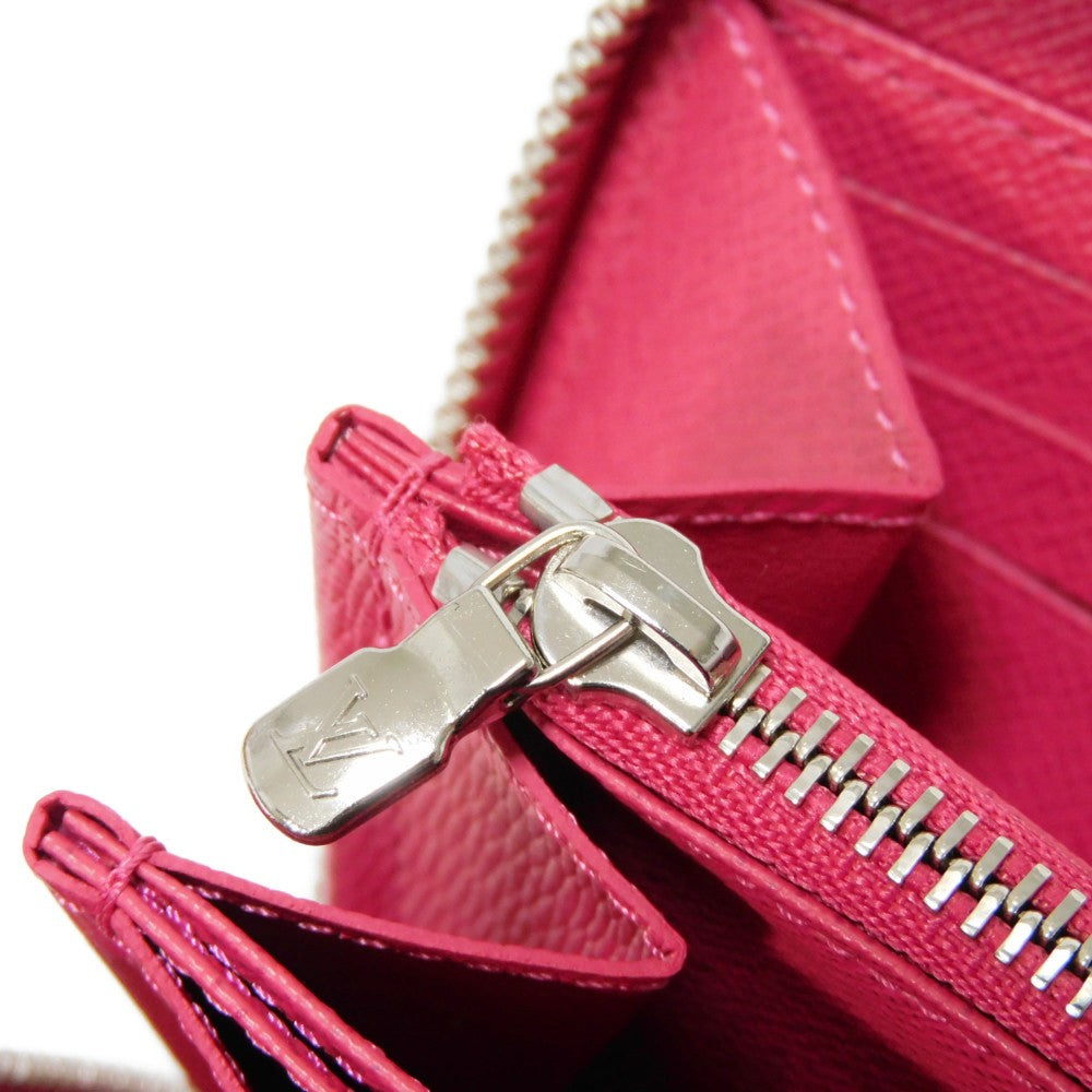 LOUIS VUITTON Long Wallet Purse M62580 Epi leather x grain leather Freesia LV logo embossed pink new zip around bag in good condition Epi Zippy wallet Women Used Authentic