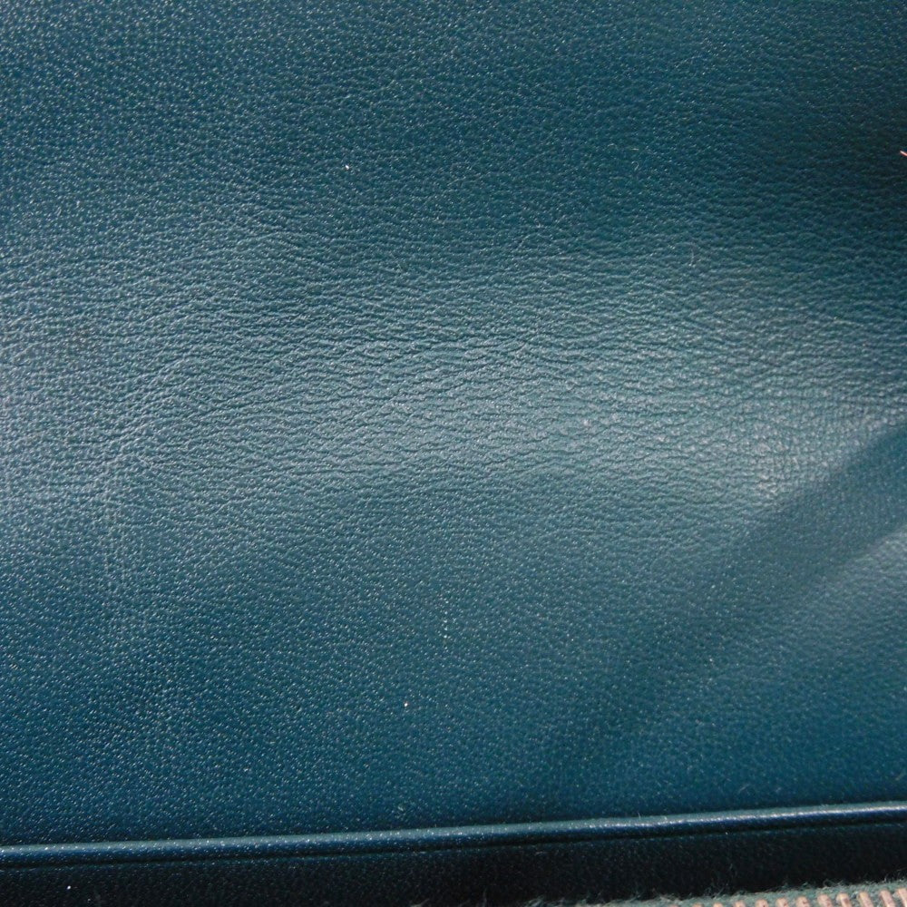 CELINE Shoulder Bag 107773 Smooth lambskin Light blue x dark green ChainShoulder Bag 2WAY Clutch Bag Old logo FRAME Evening Chain Wallet Women Used Authentic