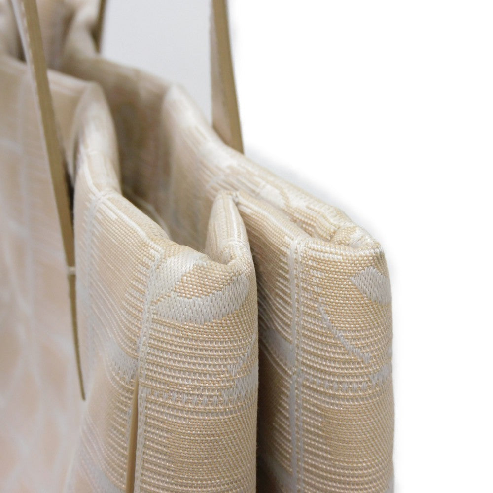 CHANEL Tote Bag A20457 Nylon jacquard x calfskin beige CC Mark Nylon Jacquard Calfskin 8th Series COCO Mark New Travel Line Tote PM unisex(Unisex) Used Authentic