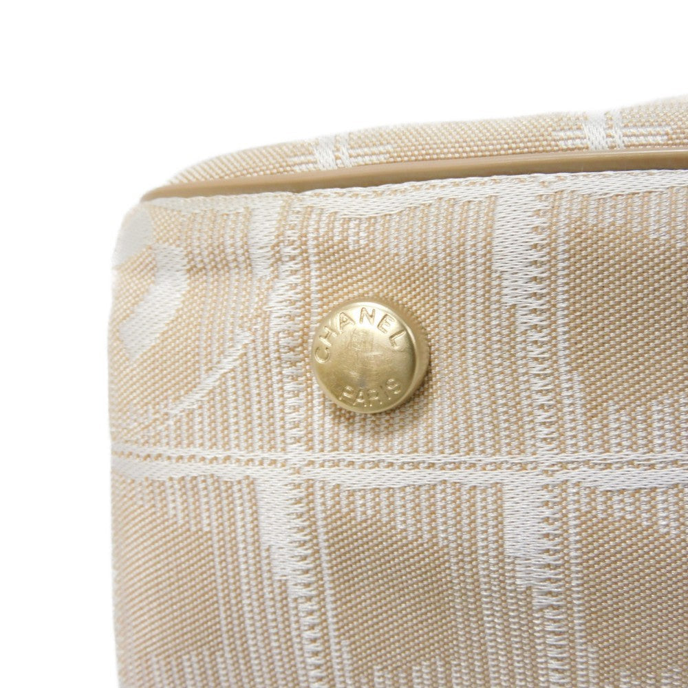 CHANEL Tote Bag A20457 Nylon jacquard x calfskin beige CC Mark Nylon Jacquard Calfskin 8th Series COCO Mark New Travel Line Tote PM unisex(Unisex) Used Authentic