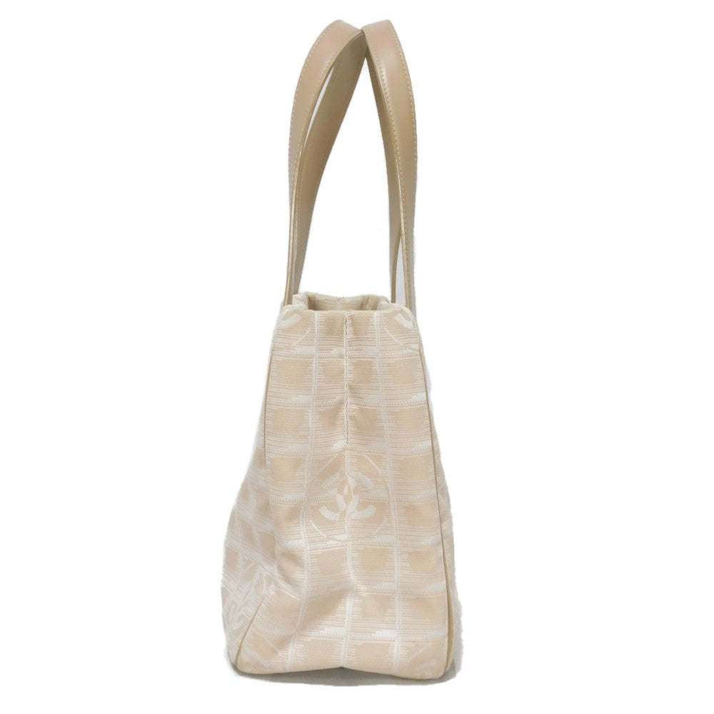 CHANEL Tote Bag A20457 Nylon jacquard x calfskin beige CC Mark Nylon Jacquard Calfskin 8th Series COCO Mark New Travel Line Tote PM unisex(Unisex) Used Authentic