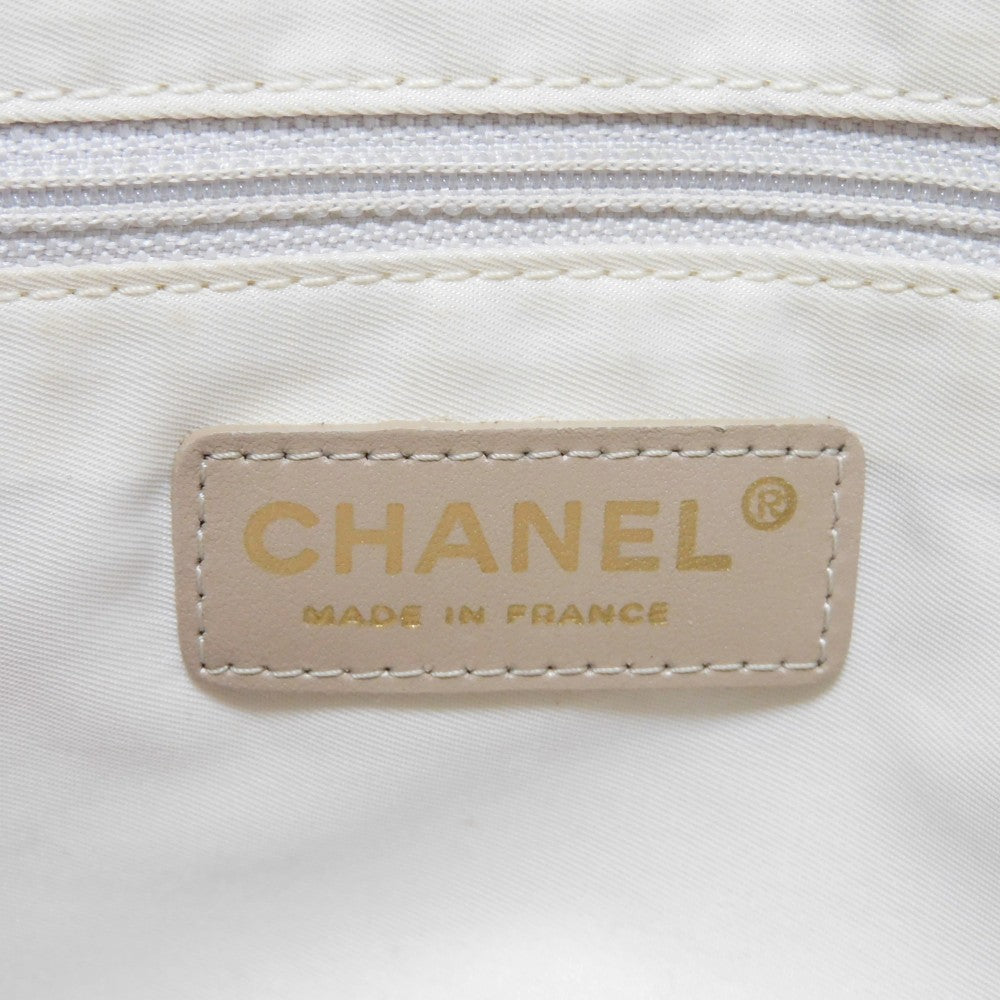 CHANEL Tote Bag A20457 Nylon jacquard x calfskin beige CC Mark Nylon Jacquard Calfskin 8th Series COCO Mark New Travel Line Tote PM unisex(Unisex) Used Authentic