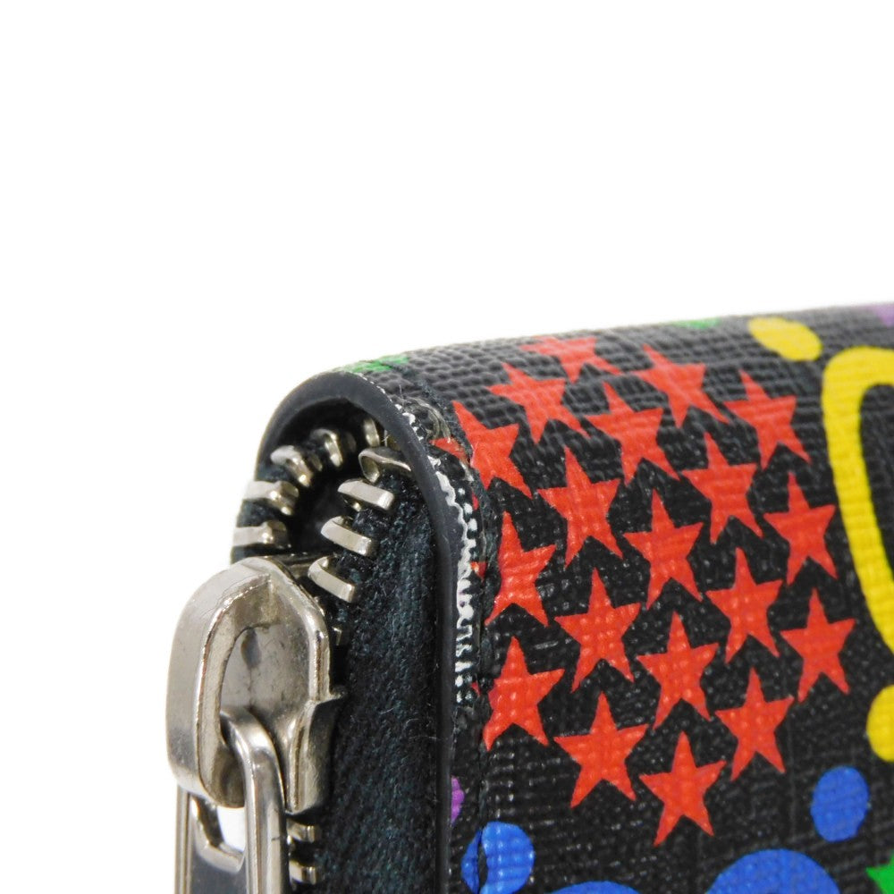 GUCCI Coin case 601095 H20BN 1058 GG psychedelic canvas x calf leather (embossed) multicolor Zip Around GG psychedelic compact zip around wallet mens Used Authentic