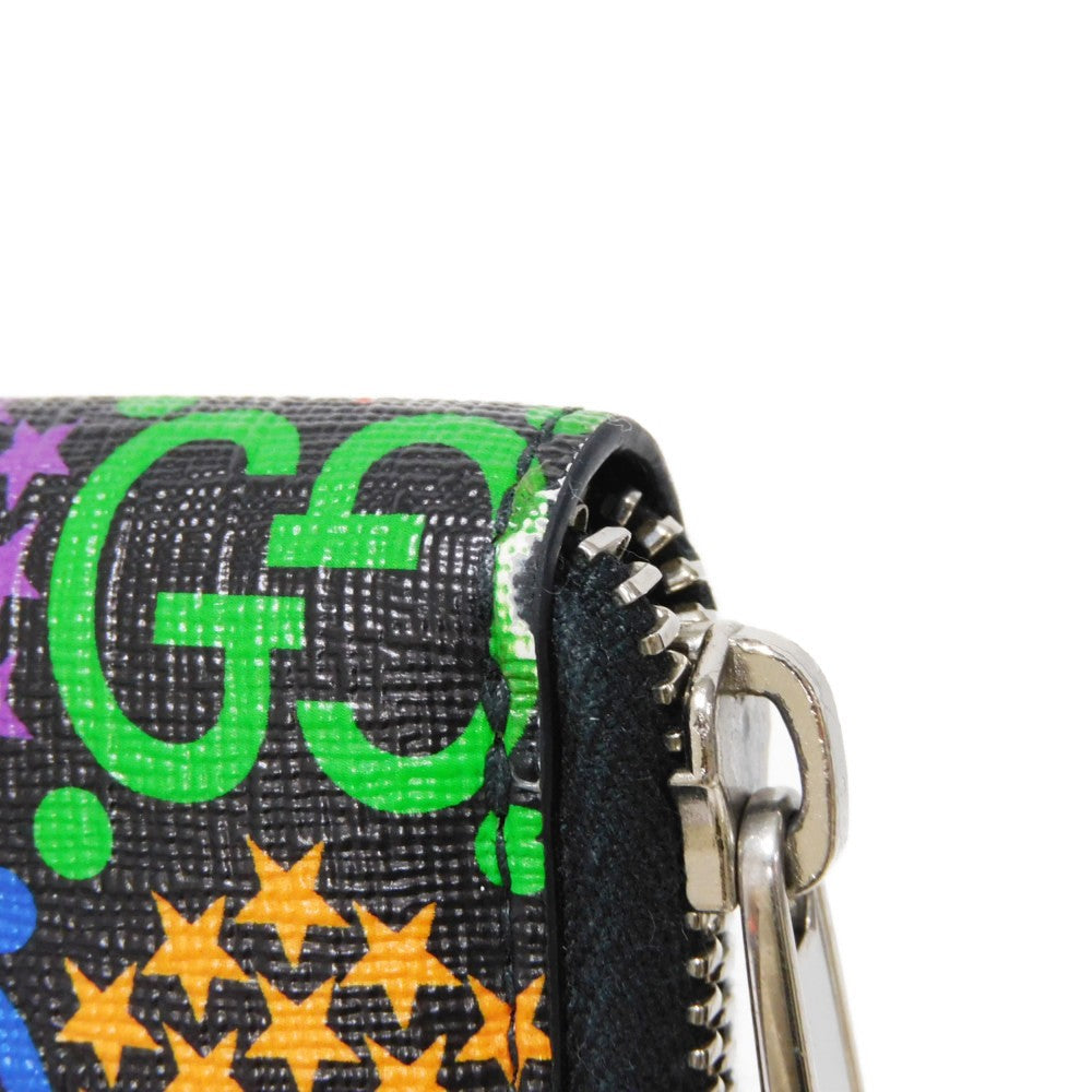 GUCCI Coin case 601095 H20BN 1058 GG psychedelic canvas x calf leather (embossed) multicolor Zip Around GG psychedelic compact zip around wallet mens Used Authentic