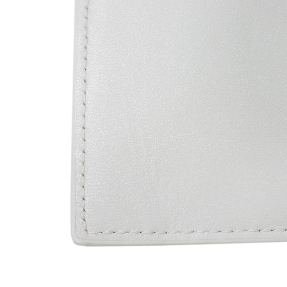 BALENCIAGA Coin case 594548 1I373 9064 Smooth scarf skin white New logo Cash Card Case Strap mens(Unisex) Used Authentic