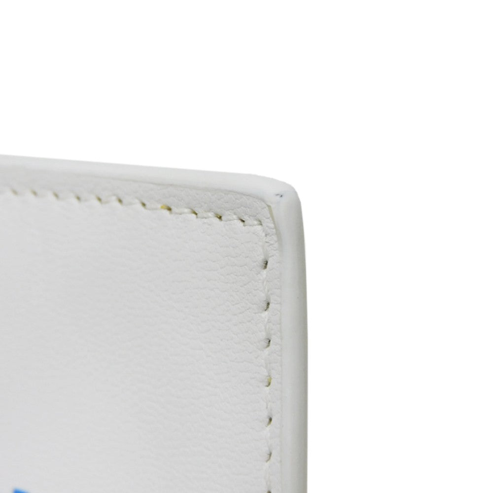 BALENCIAGA Coin case 594548 1I373 9064 Smooth scarf skin white New logo Cash Card Case Strap mens(Unisex) Used Authentic