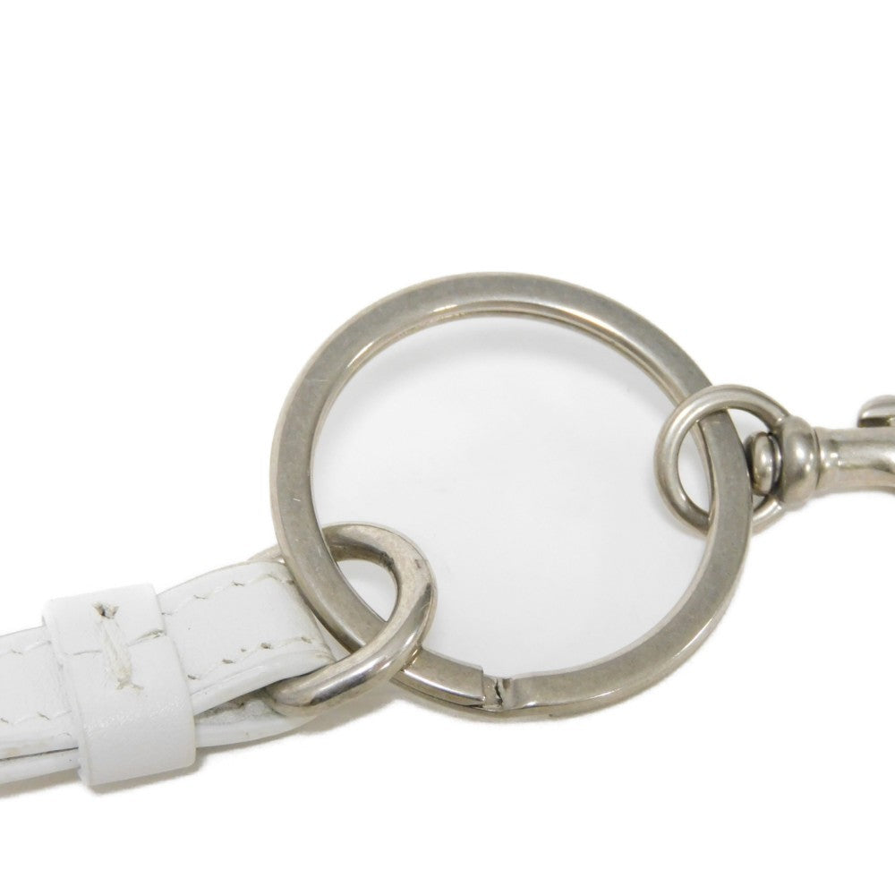 BALENCIAGA Coin case 594548 1I373 9064 Smooth scarf skin white New logo Cash Card Case Strap mens(Unisex) Used Authentic