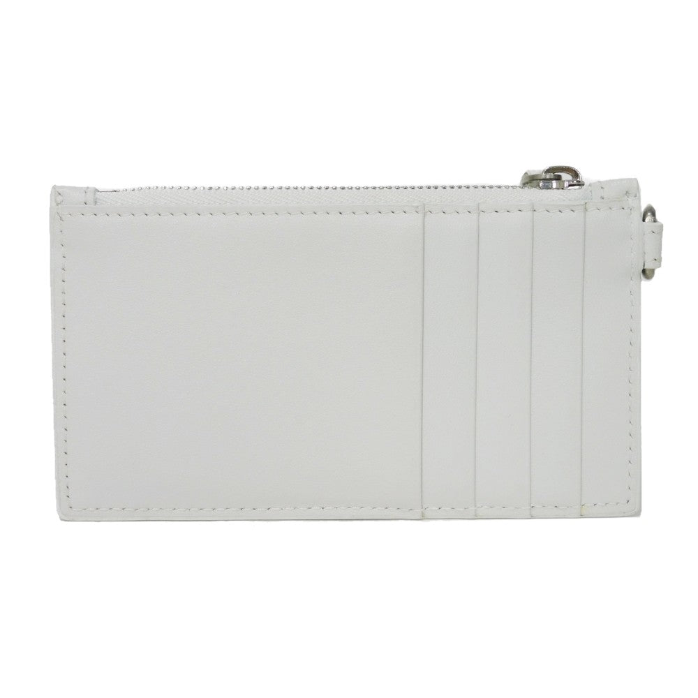 BALENCIAGA Coin case 594548 1I373 9064 Smooth scarf skin white New logo Cash Card Case Strap mens(Unisex) Used Authentic