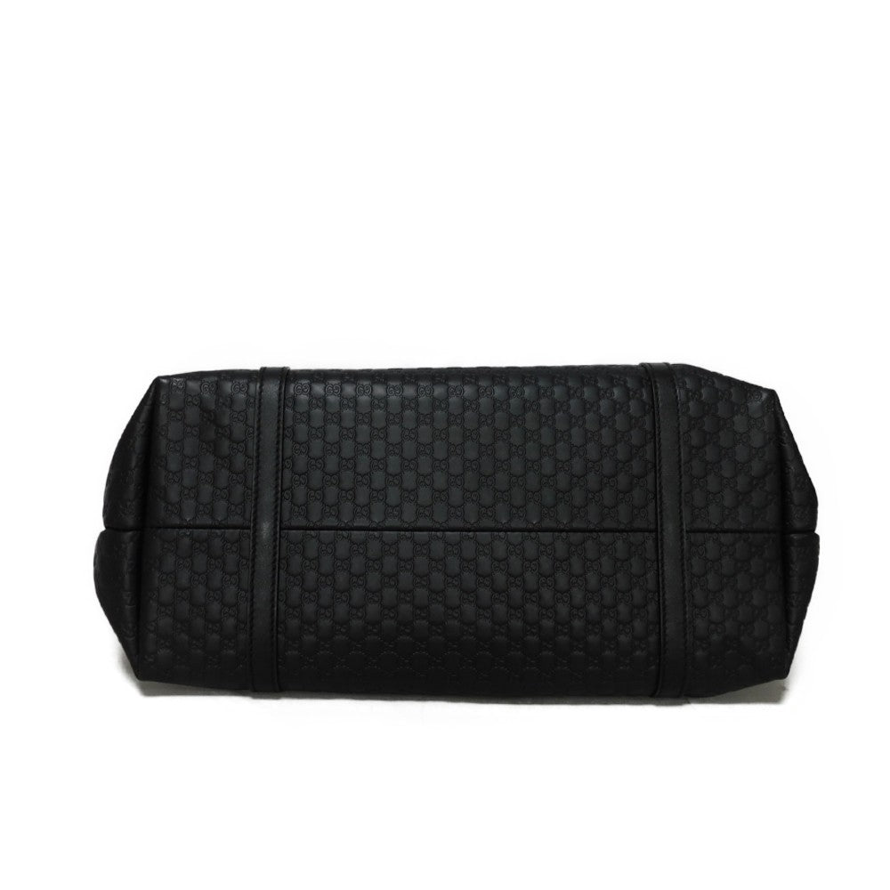 GUCCI Tote Bag 449647 BMJ1G 1000 GG striped leather black logo embossed patch shoulder bag Micro GG Shima gucci sima tote mens Used Authentic