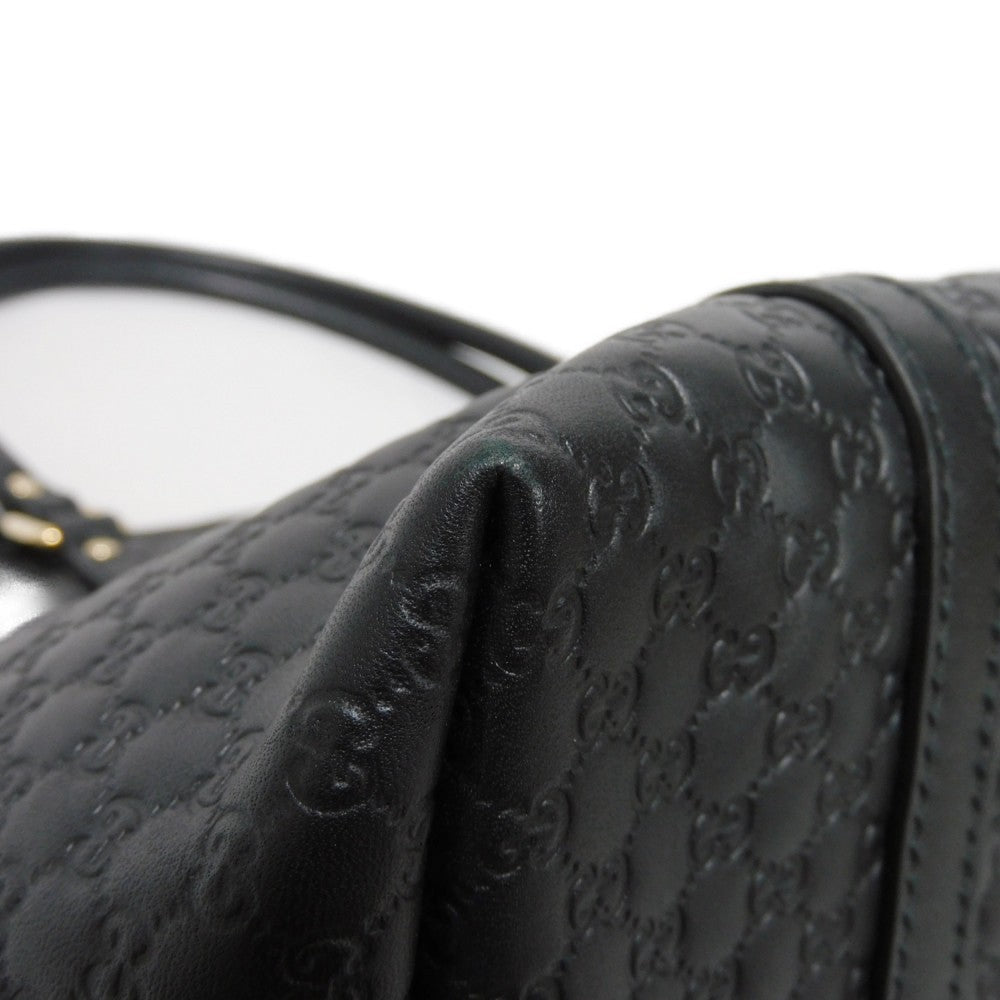 GUCCI Tote Bag 449647 BMJ1G 1000 GG striped leather black logo embossed patch shoulder bag Micro GG Shima gucci sima tote mens Used Authentic