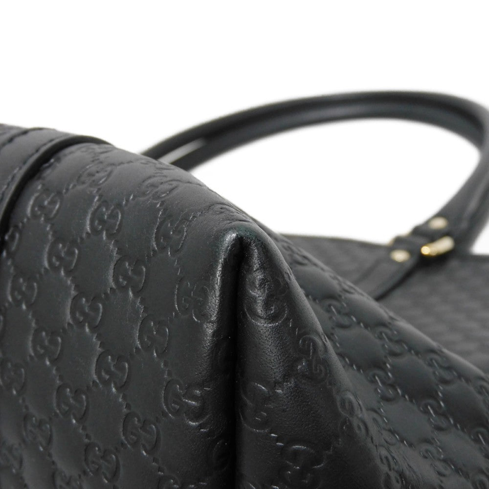 GUCCI Tote Bag 449647 BMJ1G 1000 GG striped leather black logo embossed patch shoulder bag Micro GG Shima gucci sima tote mens Used Authentic