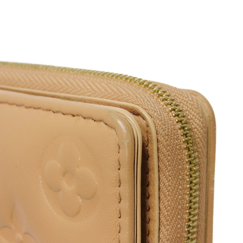 LOUIS VUITTON Bifold Wallet M81673 Lamb leather (monogram type push) x calf leather Camel Current LV logo flower beige RFID IC chip Monogram emboss Portefeuille Lou unisex(Unisex) Used Authentic