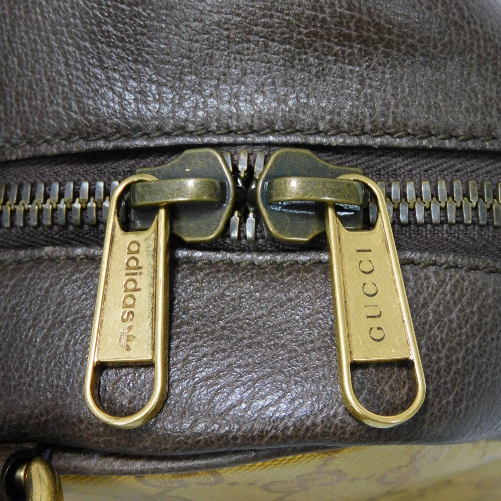 GUCCI Handbag 702387 UVSAT 7267 GG Crystal Canvas (Plastics finish) x Calf leather beige trefoil logo brown Adidas GG Crystal Mini Top Handle Bag unisex(Unisex) Used Authentic