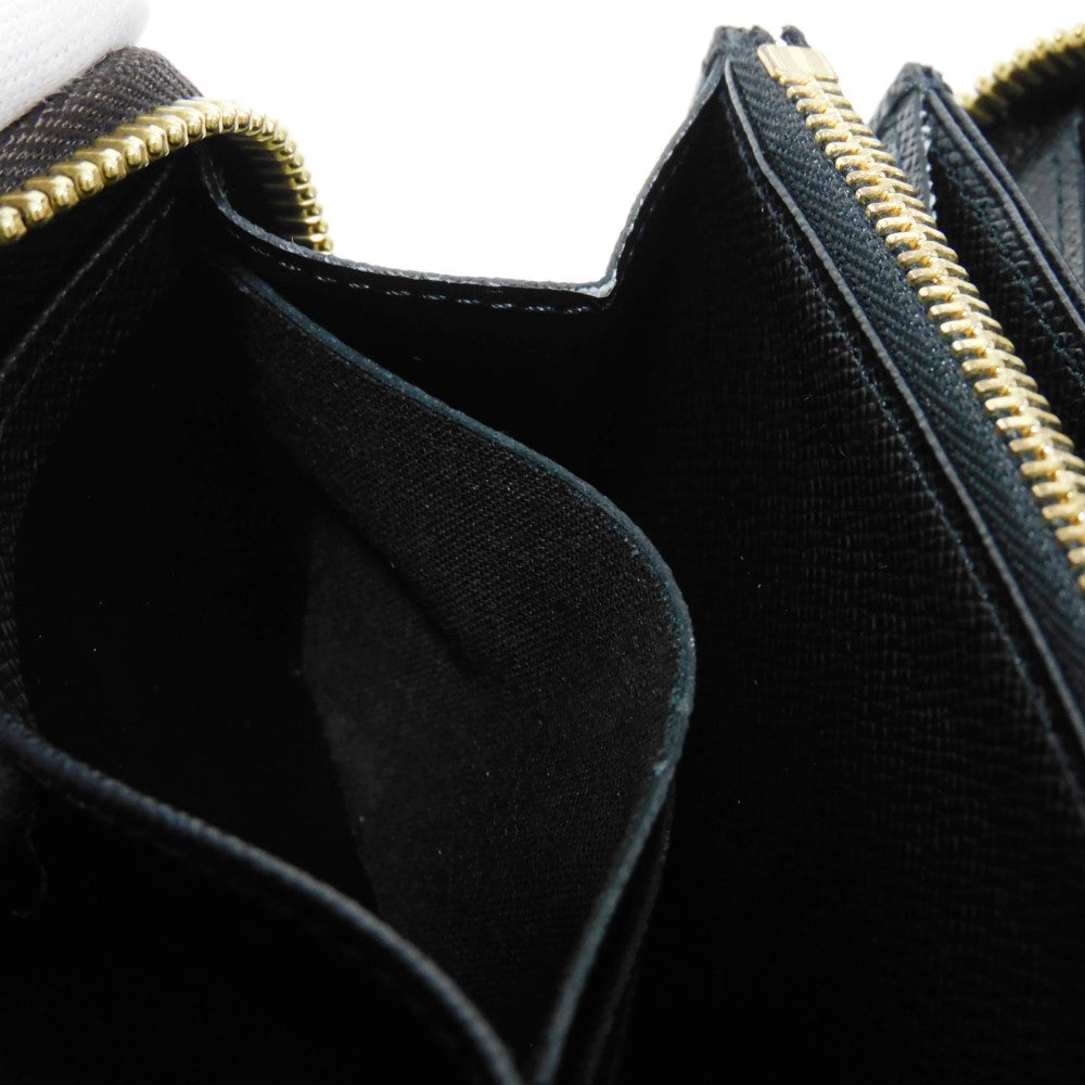 LOUIS VUITTON Long Wallet Purse M82444 Monogram Reverse Canvas x Grained Leather Brown x noir Current LV logo Beige Brown New Zip Around RFID Monogram reverse Zippy wallet unisex(Unisex) Used Authentic