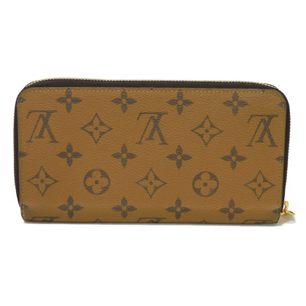 LOUIS VUITTON Long Wallet Purse M82444 Monogram Reverse Canvas x Grained Leather Brown x noir Current LV logo Beige Brown New Zip Around RFID Monogram reverse Zippy wallet unisex(Unisex) Used Authentic