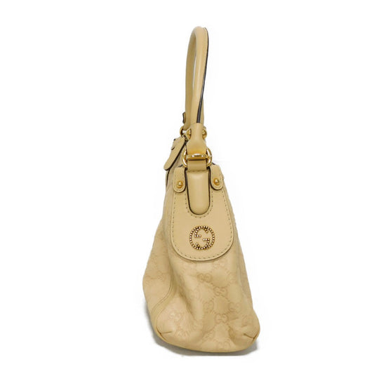 GUCCI Shoulder Bag 282298 Calf leather (embossed) beige GG Shima Scarlet One Belt