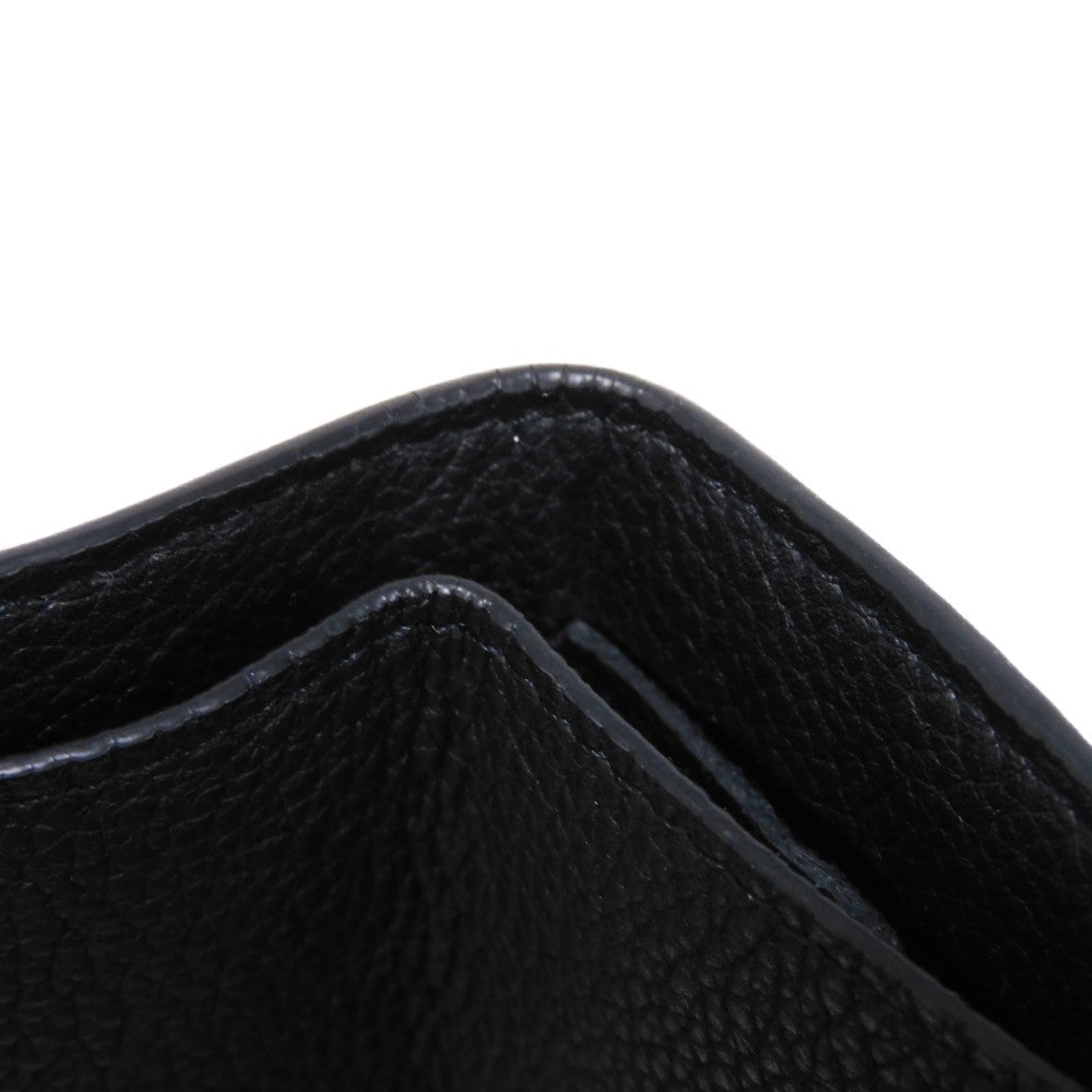 LOUIS VUITTON Tri-fold wallet M63921 Grain calf leather (embossed) Noir Current LV Signature Grain Calfskin Black RFID LV logo Portefeuille Rock Mini unisex(Unisex) Used Authentic