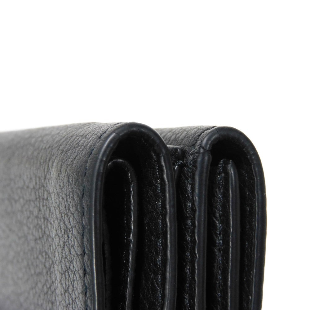 LOUIS VUITTON Tri-fold wallet M63921 Grain calf leather (embossed) Noir Current LV Signature Grain Calfskin Black RFID LV logo Portefeuille Rock Mini unisex(Unisex) Used Authentic