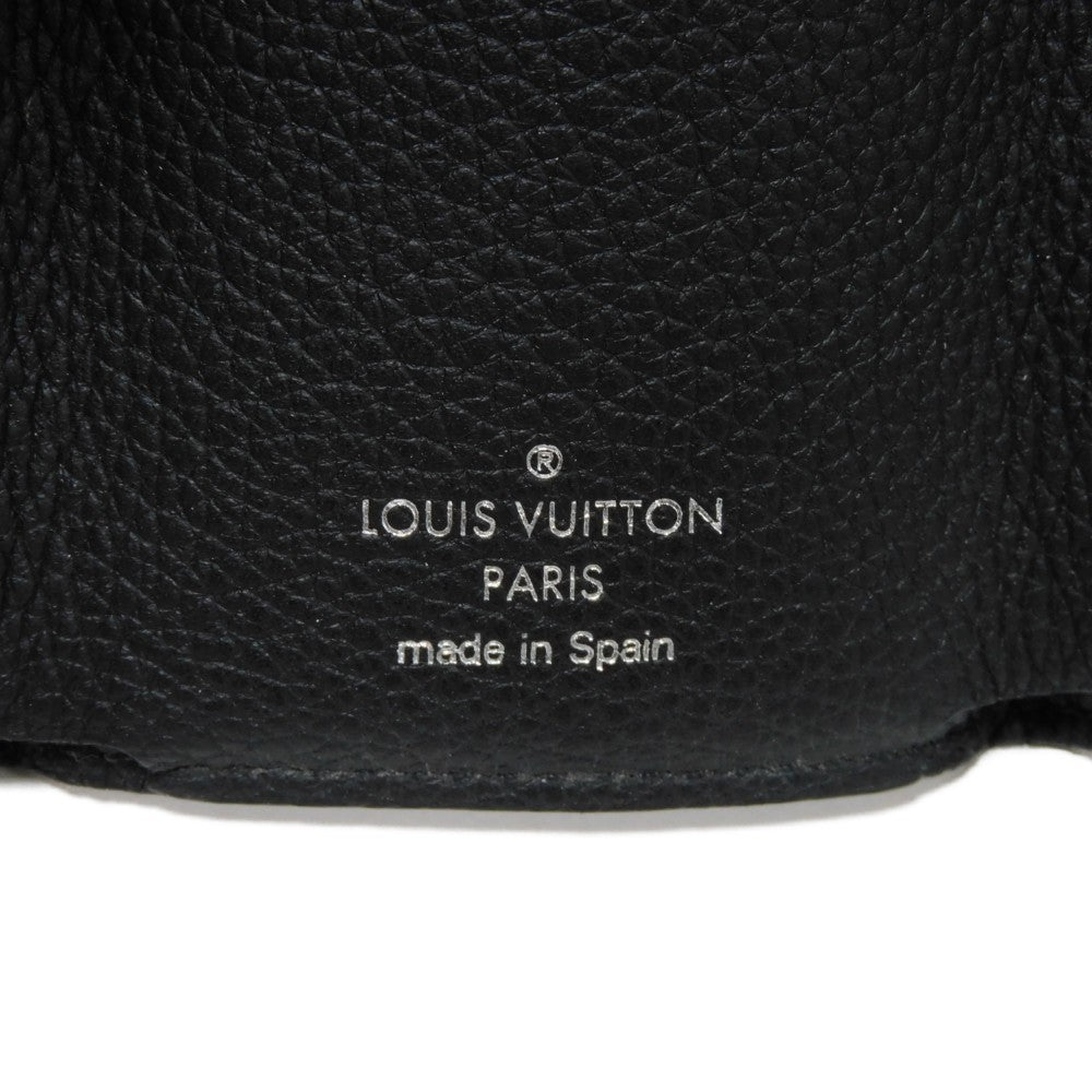 LOUIS VUITTON Tri-fold wallet M63921 Grain calf leather (embossed) Noir Current LV Signature Grain Calfskin Black RFID LV logo Portefeuille Rock Mini unisex(Unisex) Used Authentic