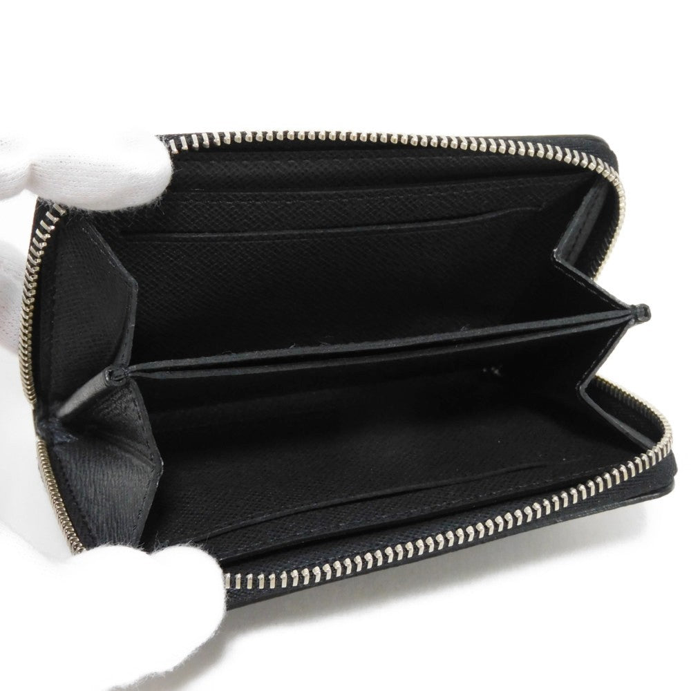 LOUIS VUITTON Coin case M32832 Taiga leather (embossed) Aldoise LV logo embossed charcoal grey old style Zip Around Taiga Zip Around Purse mens Used Authentic