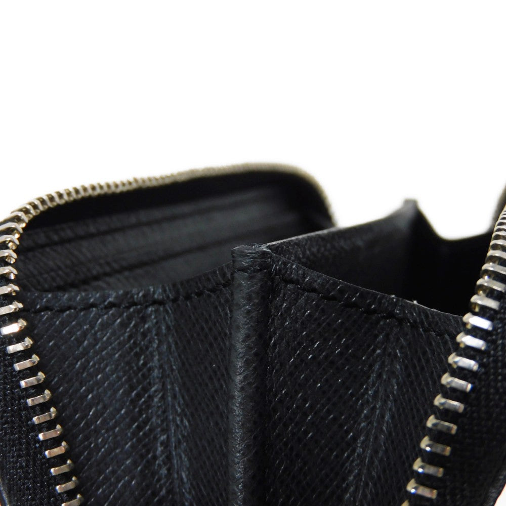 LOUIS VUITTON Coin case M32832 Taiga leather (embossed) Aldoise LV logo embossed charcoal grey old style Zip Around Taiga Zip Around Purse mens Used Authentic