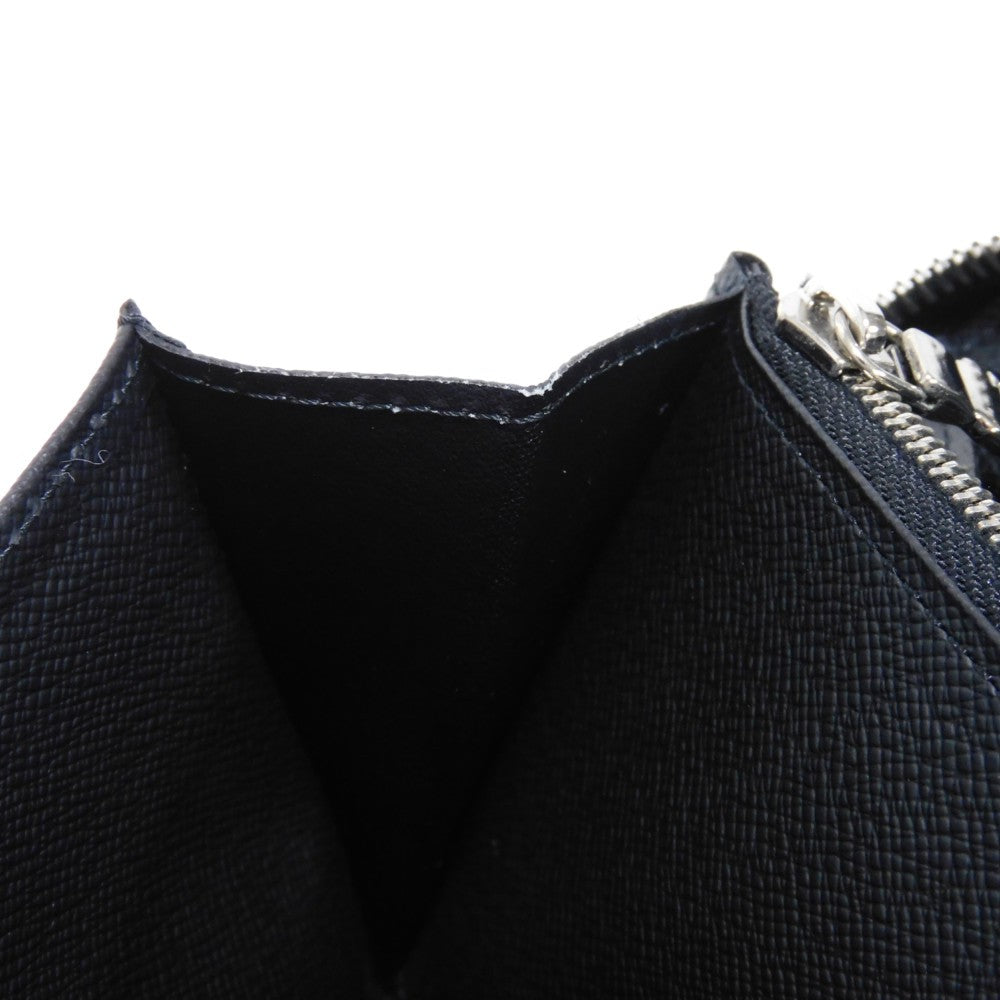 LOUIS VUITTON Long Wallet Purse M30056 Taiga leather (stamped) Noir New LV logo black Zip Around RFID IC chip Taiga Zippy Organizer NM mens Used Authentic