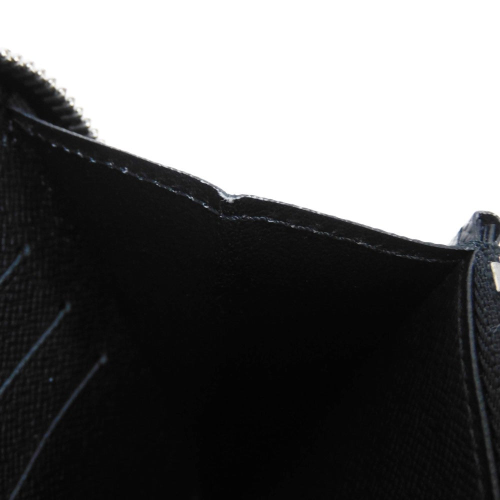 LOUIS VUITTON Long Wallet Purse M30056 Taiga leather (stamped) Noir New LV logo black Zip Around RFID IC chip Taiga Zippy Organizer NM mens Used Authentic