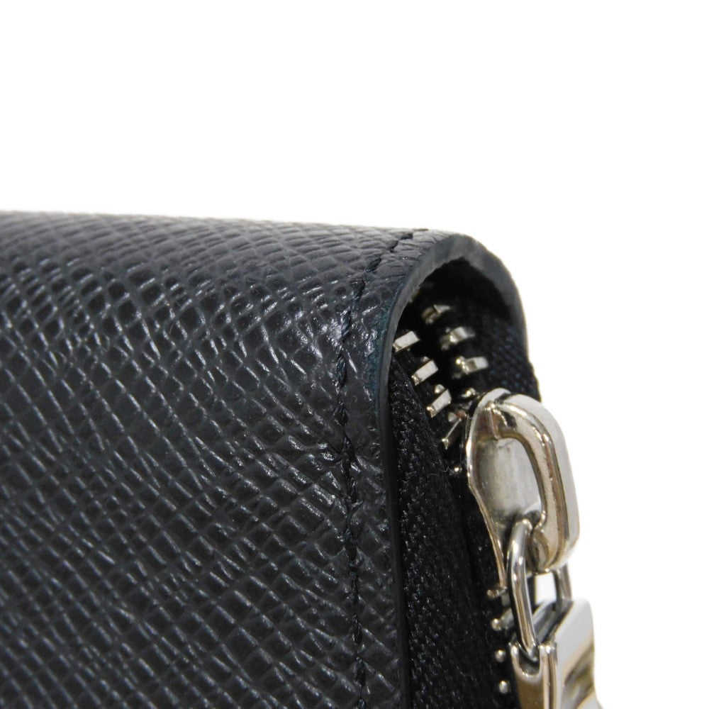 LOUIS VUITTON Long Wallet Purse M30056 Taiga leather (stamped) Noir New LV logo black Zip Around RFID IC chip Taiga Zippy Organizer NM mens Used Authentic