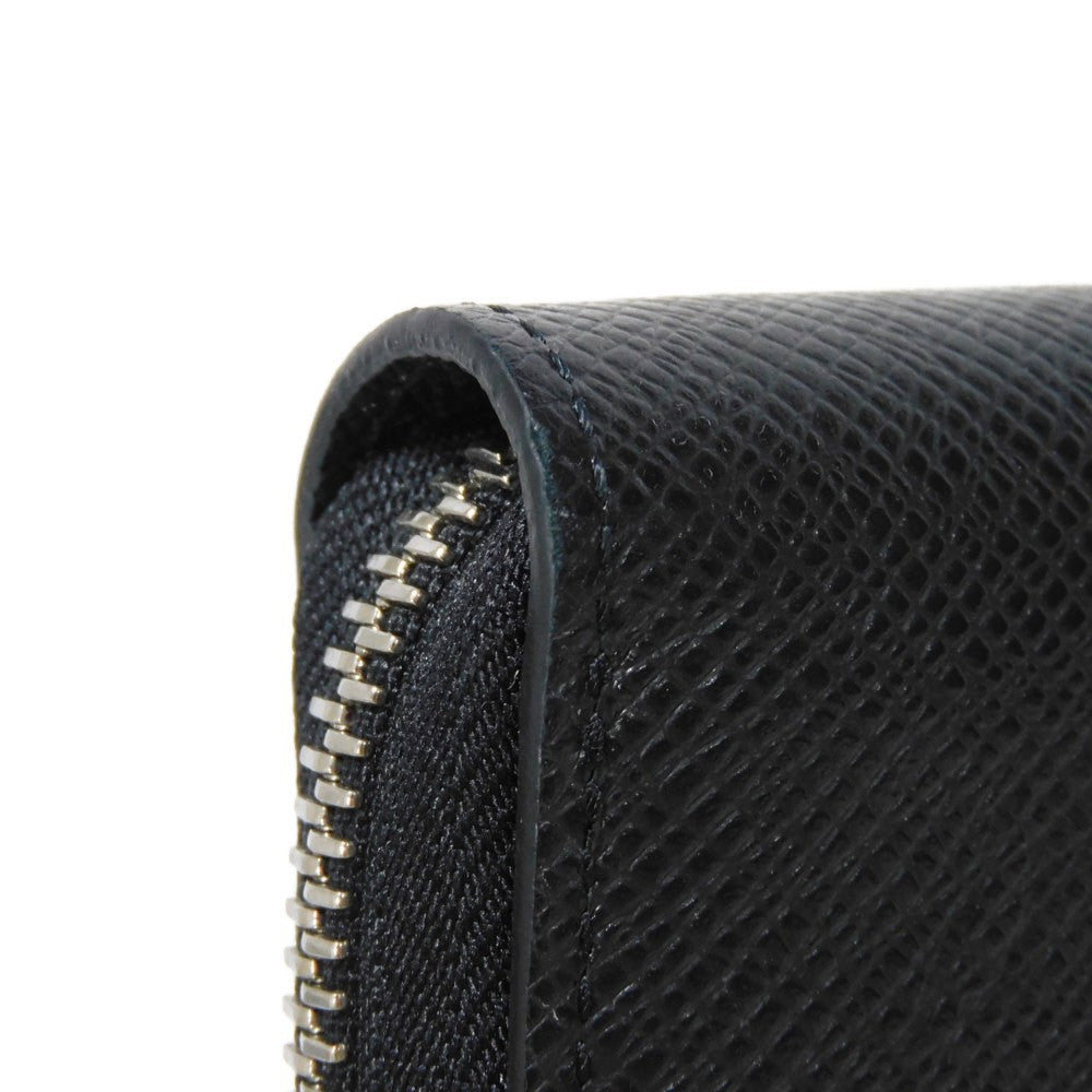 LOUIS VUITTON Long Wallet Purse M30056 Taiga leather (stamped) Noir New LV logo black Zip Around RFID IC chip Taiga Zippy Organizer NM mens Used Authentic