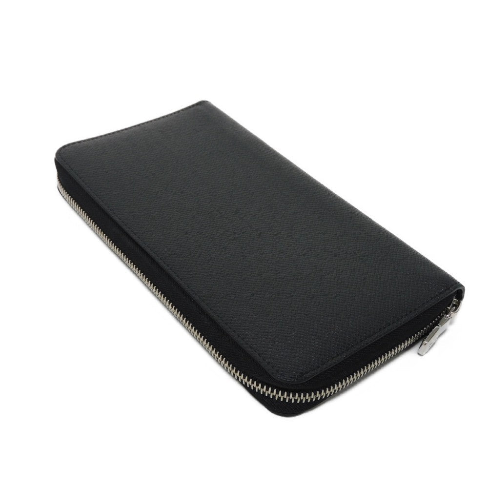 LOUIS VUITTON Long Wallet Purse M30056 Taiga leather (stamped) Noir New LV logo black Zip Around RFID IC chip Taiga Zippy Organizer NM mens Used Authentic