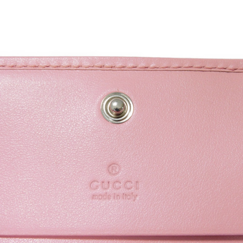 GUCCI Bifold Wallet 625693 DTD1T 5815 Calf leather Wild rose Chevron, in good condition GG Marmont Quilted Compact Chain Wallet Women Used Authentic