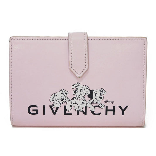 Givenchy Bifold Wallet BB60K8B1K6  Smooth scarf skin blossom pink logo Calfskin pastel Disney 101 Dalmatians Bifold Wallet Women Used Authentic