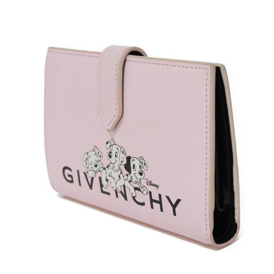 Givenchy Bifold Wallet BB60K8B1K6  Smooth scarf skin blossom pink logo Calfskin pastel Disney 101 Dalmatians Bifold Wallet Women Used Authentic
