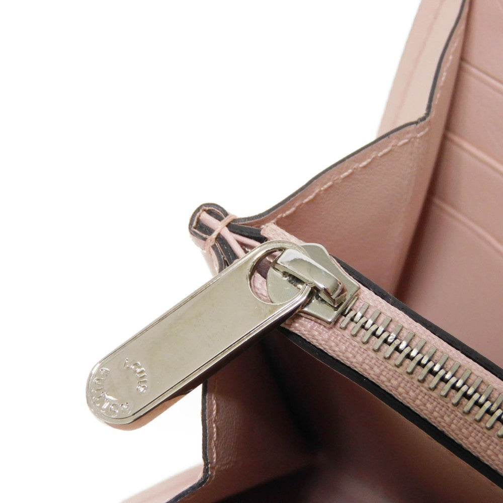 LOUIS VUITTON Long Wallet Purse M60145 Mahina leather (stamped) Magnolia LV Logo Flower Perforation Pink Monogram Mahina Portefeuille Iris mens Used Authentic