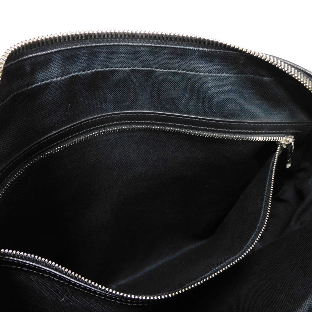 GUCCI Business bag 474135 GG Supreme canvas (polyurethane processing) x Calfskin leather black Handbag logo embossed leather patch GG Supreme Briefcase mens Used Authentic