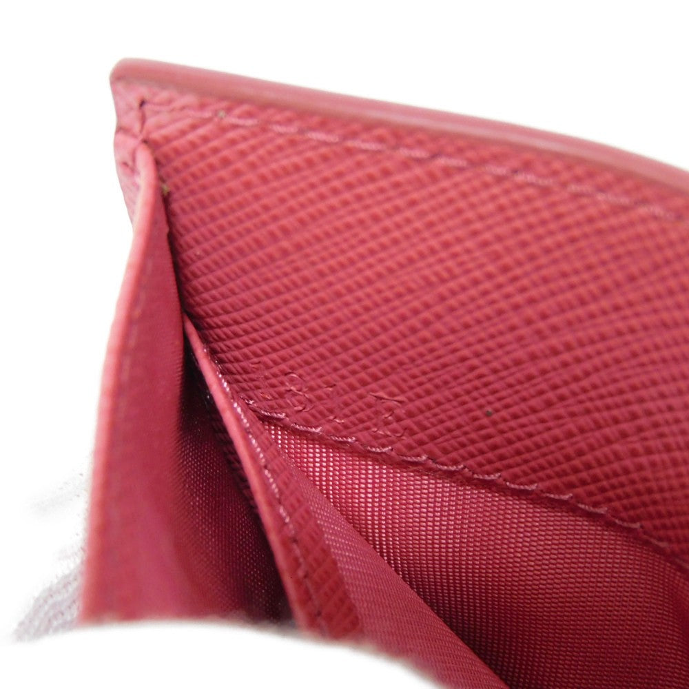 PRADA Tri-fold wallet 1MH021 QWA F0505 Safiano leather (stamped) Peonia Pink RFID logo metal Saffiano Mini Wallet Women Used Authentic