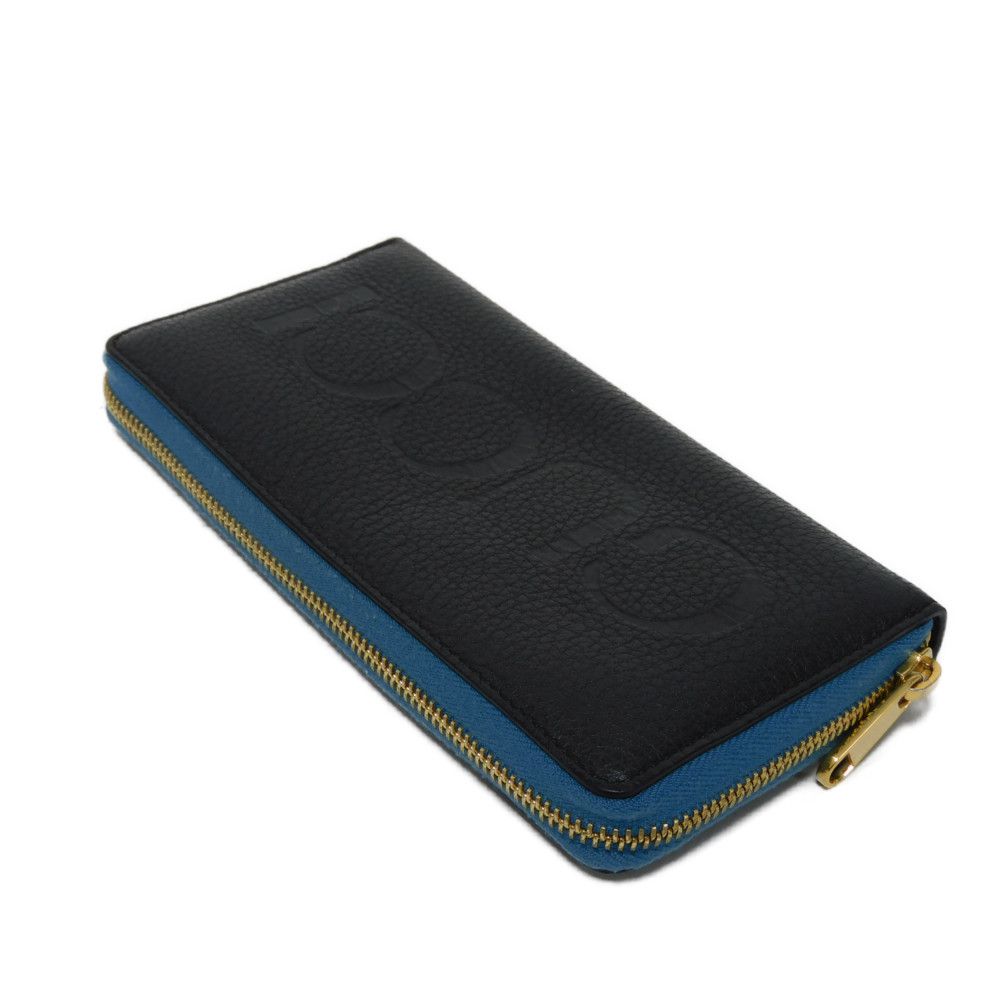GUCCI Long Wallet Purse 658691 0E8IG 4432 Grain calf leather (embossed) black Calfskin Bicolor Long Zip Wallet Logo embossing Embossed logo mens(Unisex) Used Authentic