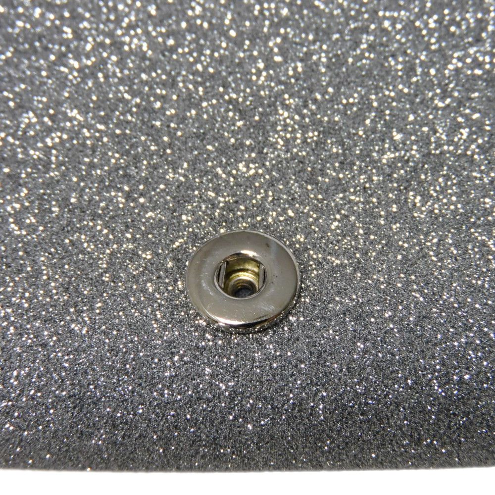 BALENCIAGA Tri-fold wallet 551921 0XV3N 8106 Polyurethane x polyester Silver Glitter Sparkling Black New logo Everyday Mini Wallet unisex(Unisex) Used Authentic