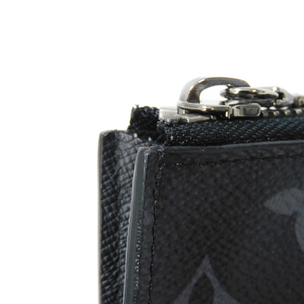 LOUIS VUITTON Coin case M63536 Monogram Eclipse canvas x grain leather black L-shaped zipper compact wallet Monogram Eclipse Portemone Jules mens Used Authentic
