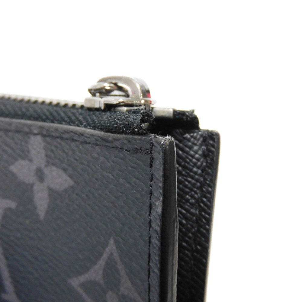 LOUIS VUITTON Coin case M63536 Monogram Eclipse canvas x grain leather black L-shaped zipper compact wallet Monogram Eclipse Portemone Jules mens Used Authentic