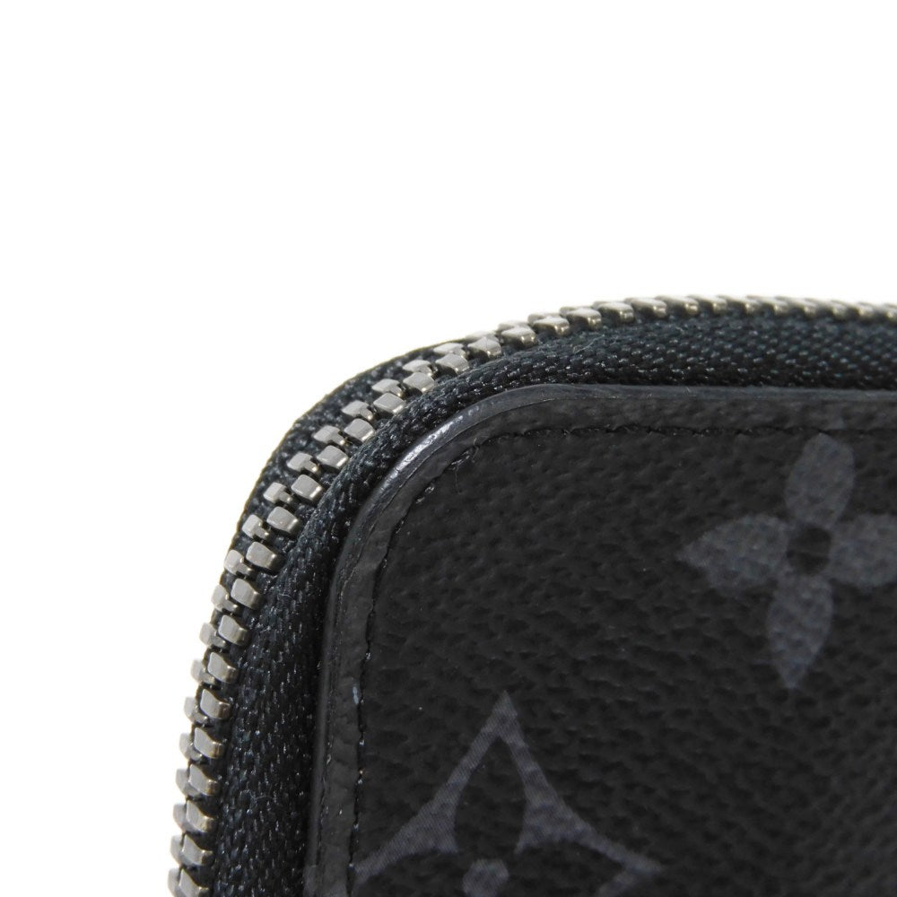 LOUIS VUITTON Coin case M63536 Monogram Eclipse canvas x grain leather black L-shaped zipper compact wallet Monogram Eclipse Portemone Jules mens Used Authentic