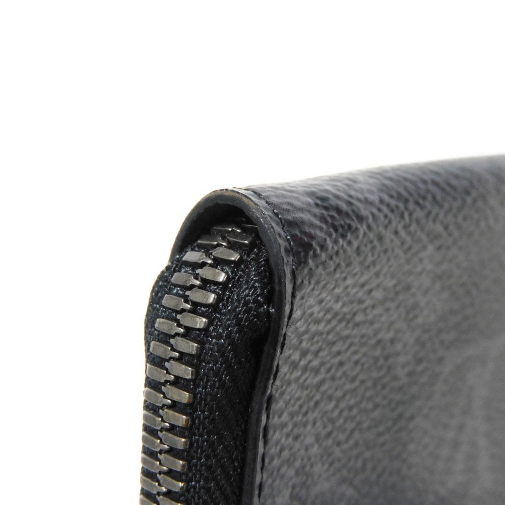 LOUIS VUITTON Coin case M63536 Monogram Eclipse canvas x grain leather black L-shaped zipper compact wallet Monogram Eclipse Portemone Jules mens Used Authentic