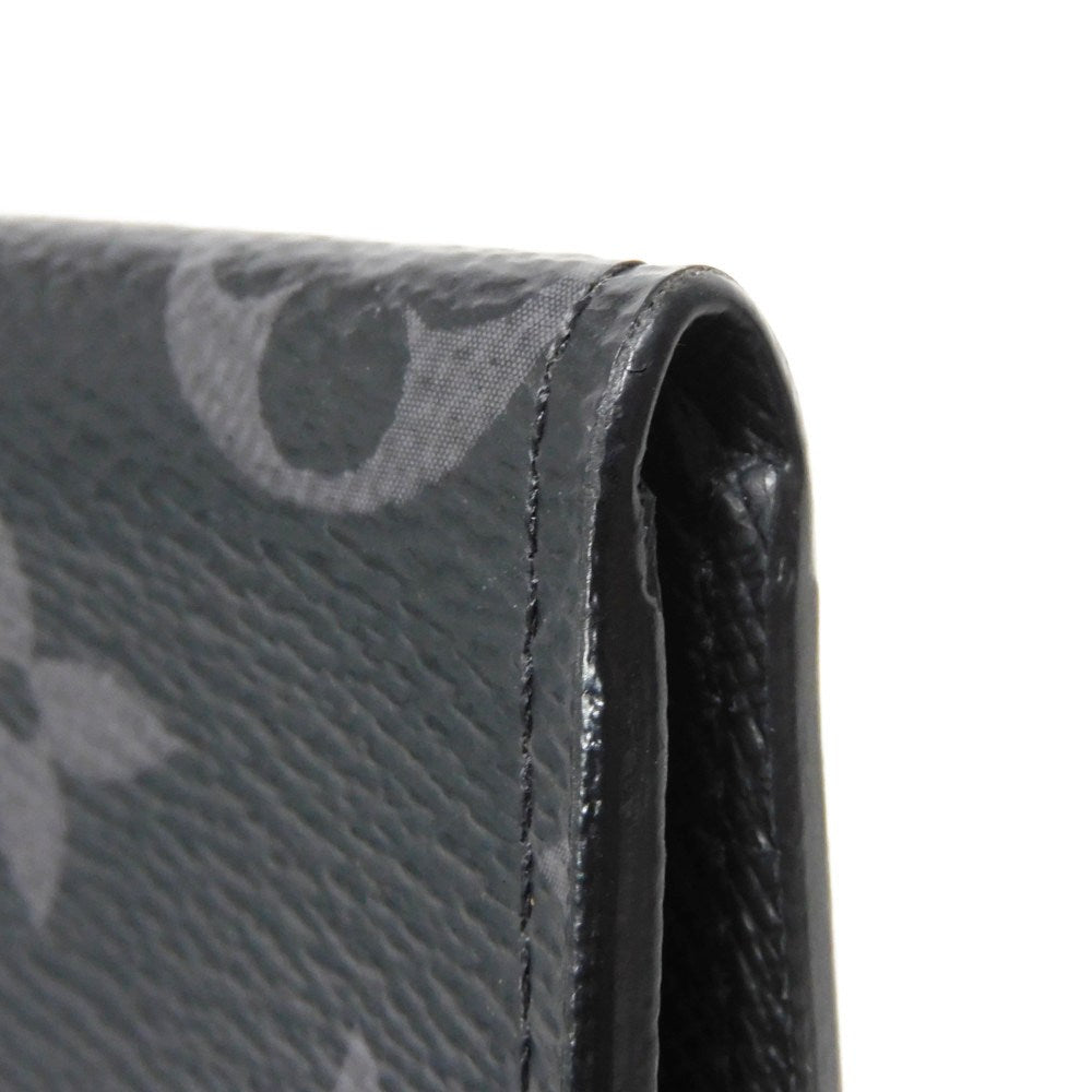 LOUIS VUITTON Coin case M63536 Monogram Eclipse canvas x grain leather black L-shaped zipper compact wallet Monogram Eclipse Portemone Jules mens Used Authentic