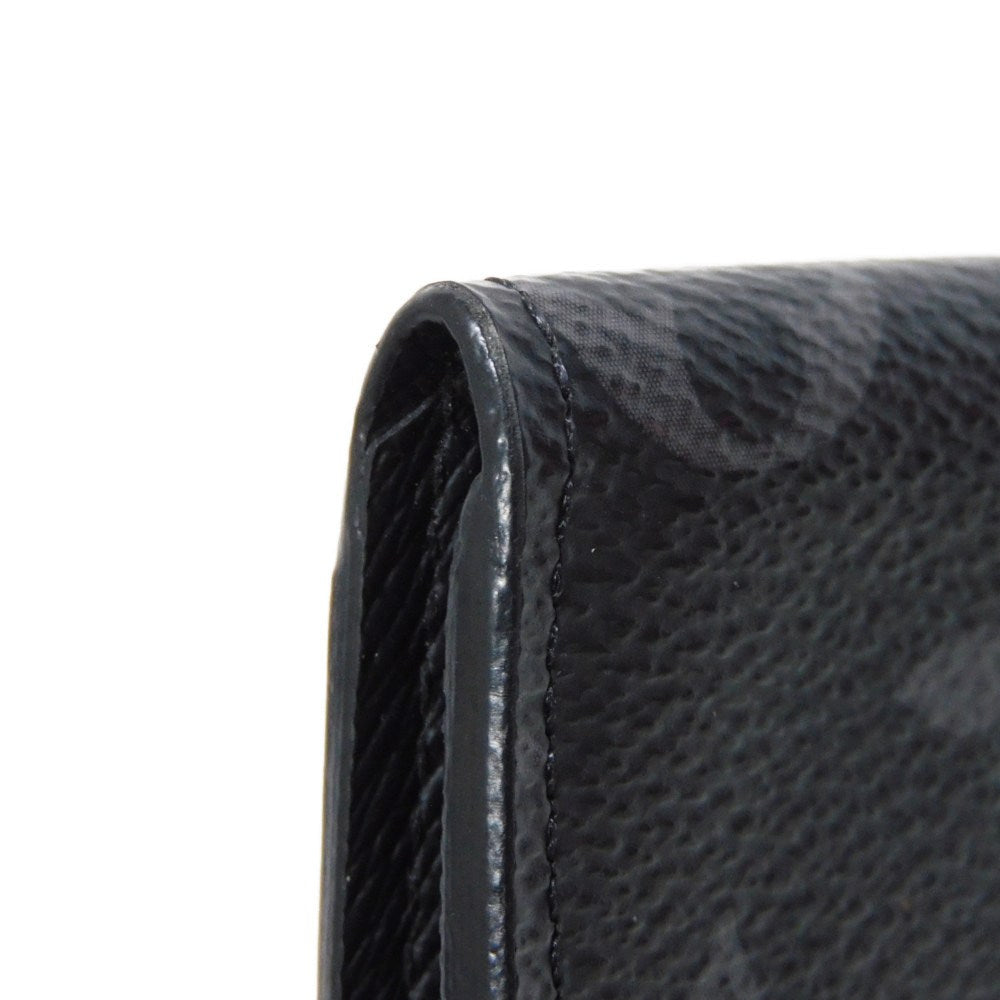 LOUIS VUITTON Coin case M63536 Monogram Eclipse canvas x grain leather black L-shaped zipper compact wallet Monogram Eclipse Portemone Jules mens Used Authentic