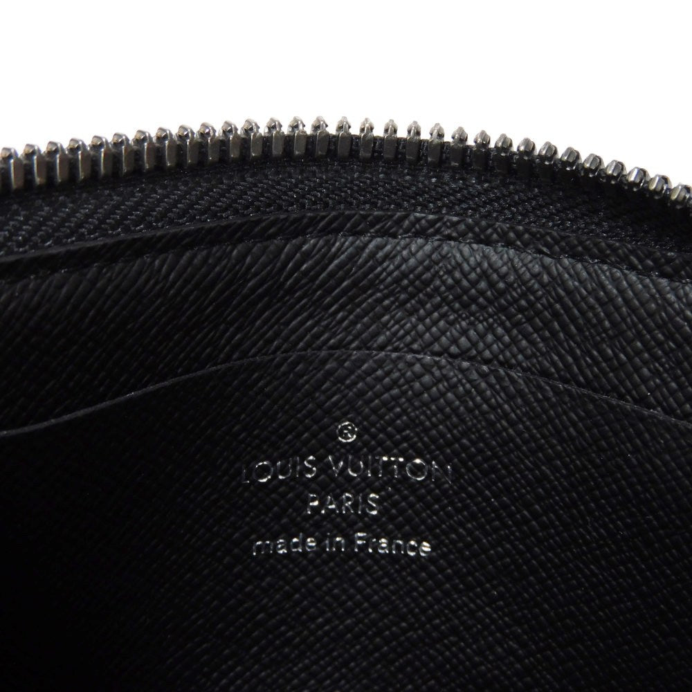LOUIS VUITTON Coin case M63536 Monogram Eclipse canvas x grain leather black L-shaped zipper compact wallet Monogram Eclipse Portemone Jules mens Used Authentic
