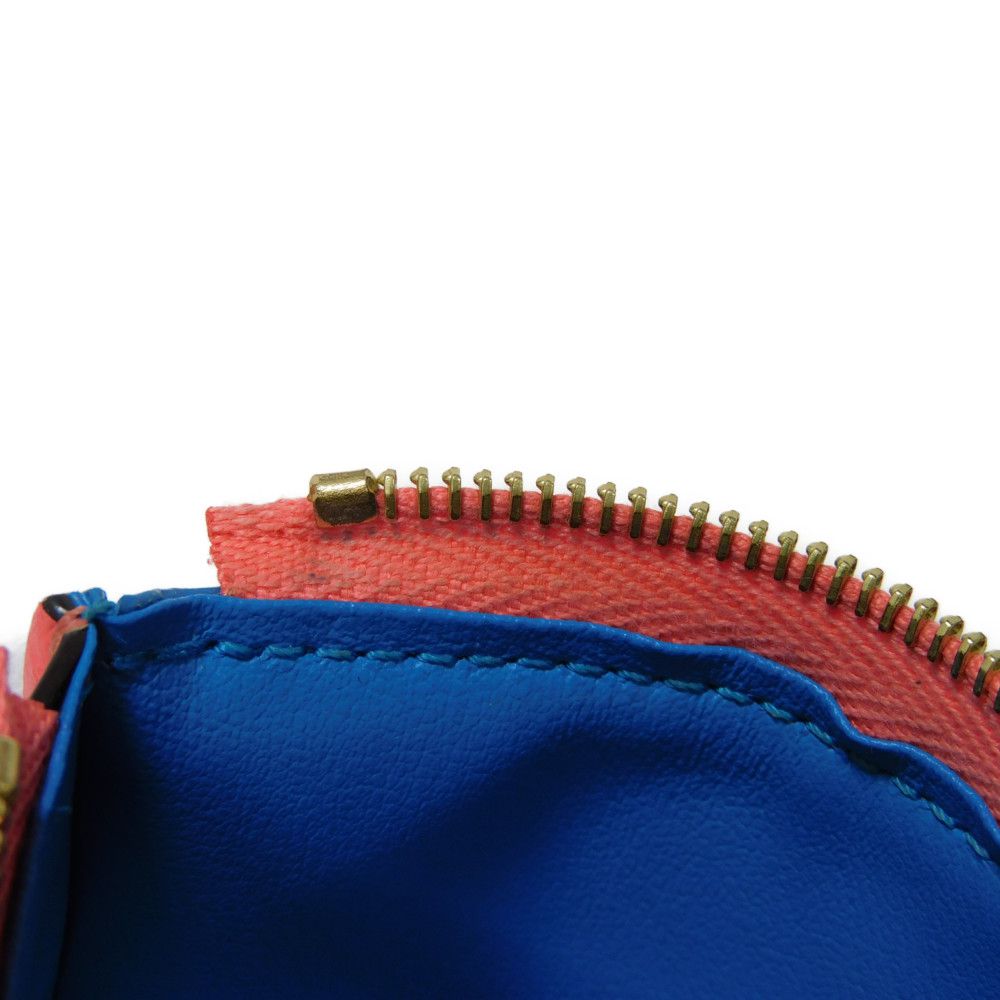 LOUIS VUITTON Tri-fold wallet M69177 Smooth Calfskin Leather Dahlia Smooth Calfskin Blue Bicolor LV circle Portefeuille LV Pont Neuf Compact Rear Women Used Authentic