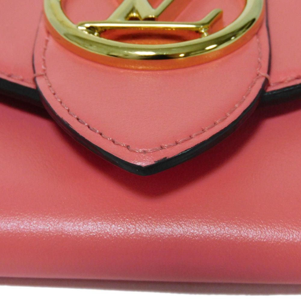 LOUIS VUITTON Tri-fold wallet M69177 Smooth Calfskin Leather Dahlia Smooth Calfskin Blue Bicolor LV circle Portefeuille LV Pont Neuf Compact Rear Women Used Authentic