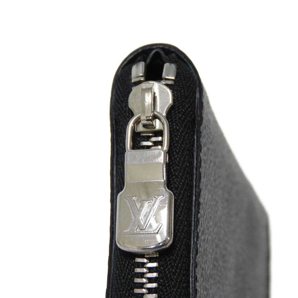 LOUIS VUITTON Coin case N63076 Damier Graphite canvas x grained leather (embossed) Noir Black New Zip Around Wallet Damier Graphite Zippy coin purse mens Used Authentic