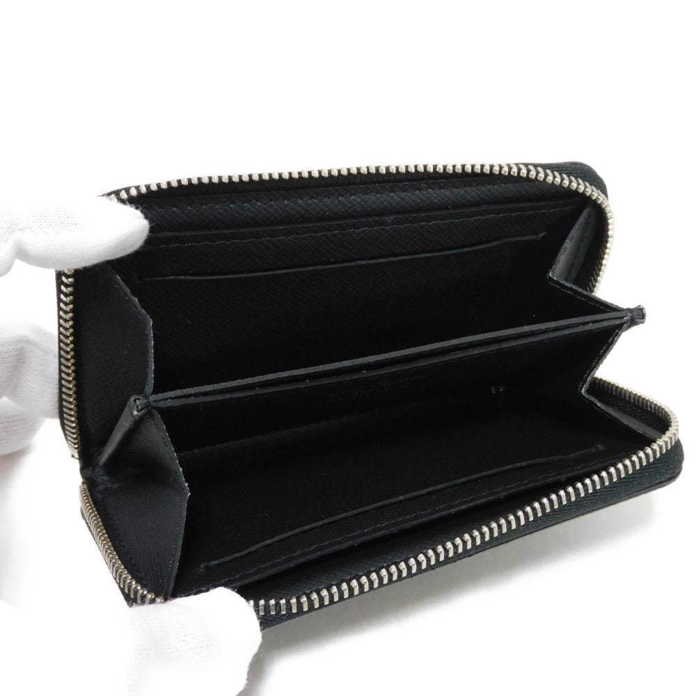 LOUIS VUITTON Coin case N63076 Damier Graphite canvas x grained leather (embossed) Noir Black New Zip Around Wallet Damier Graphite Zippy coin purse mens Used Authentic